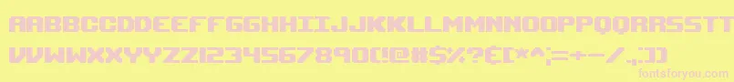 フォントUpheavtt – ピンクのフォント、黄色の背景