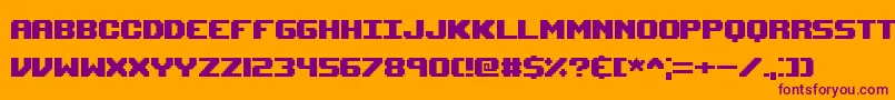 Upheavtt-Schriftart – Violette Schriften auf orangefarbenem Hintergrund