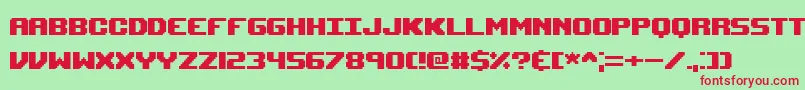 Upheavtt Font – Red Fonts on Green Background