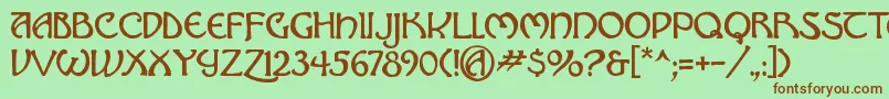 Hadley Font – Brown Fonts on Green Background