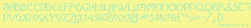 Hadley Font – Green Fonts on Yellow Background