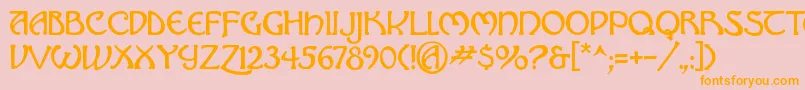 Hadley Font – Orange Fonts on Pink Background