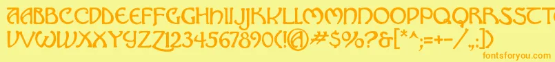 Hadley Font – Orange Fonts on Yellow Background