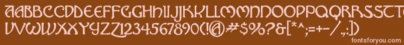 Hadley Font – Pink Fonts on Brown Background