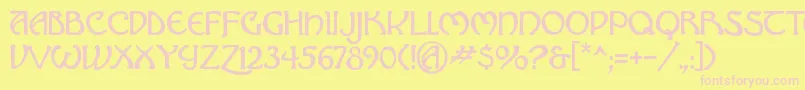 Hadley Font – Pink Fonts on Yellow Background