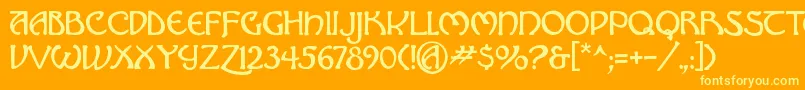 Hadley Font – Yellow Fonts on Orange Background