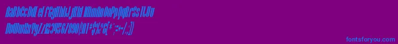 Czcionka SfBaroquesqueOblique – niebieskie czcionki na fioletowym tle