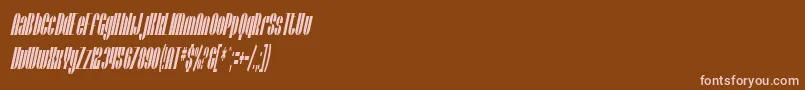 SfBaroquesqueOblique Font – Pink Fonts on Brown Background
