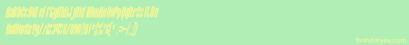 Czcionka SfBaroquesqueOblique – żółte czcionki na zielonym tle