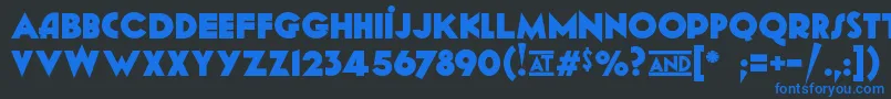 フォントGeomancyExtraBold – 黒い背景に青い文字