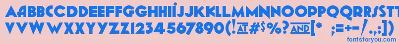 フォントGeomancyExtraBold – ピンクの背景に青い文字