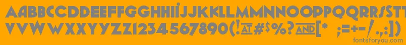 GeomancyExtraBold-fontti – harmaat kirjasimet oranssilla taustalla