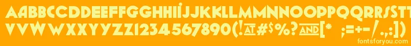 GeomancyExtraBold-Schriftart – Gelbe Schriften auf orangefarbenem Hintergrund