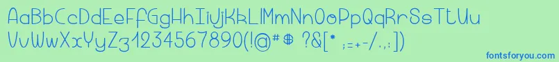 Lisätietoja Macaronicheese-fontista Macaronicheese-fontti – siniset fontit vihreällä taustalla