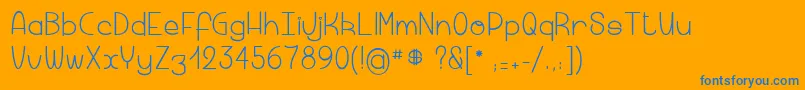 Police Macaronicheese – polices bleues sur fond orange