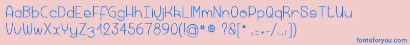 Macaronicheese-Schriftart – Blaue Schriften auf rosa Hintergrund