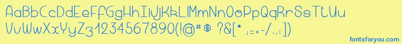 Macaronicheese Font – Blue Fonts on Yellow Background