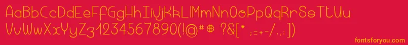 Macaronicheese Font – Orange Fonts on Red Background