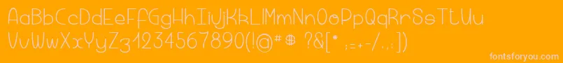 Macaronicheese Font – Pink Fonts on Orange Background