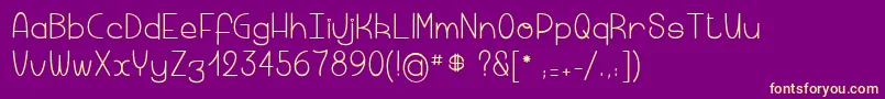 Macaronicheese Font – Yellow Fonts on Purple Background