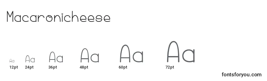 Macaronicheese Font Sizes