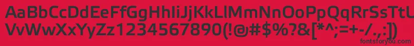 Czcionka ElektraLightProBold – czarne czcionki na czerwonym tle