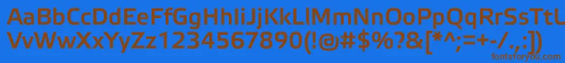 フォントElektraLightProBold – 茶色の文字が青い背景にあります。