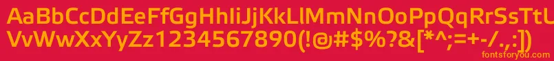 フォントElektraLightProBold – 赤い背景にオレンジの文字