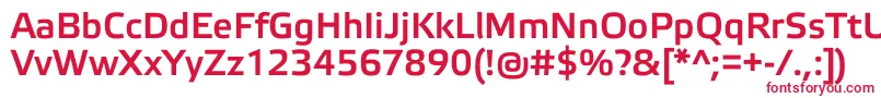 Czcionka ElektraLightProBold – czerwone czcionki na białym tle