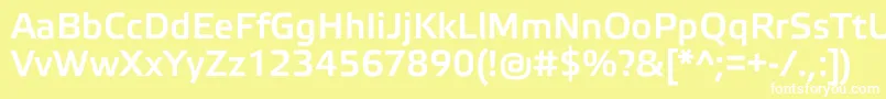 フォントElektraLightProBold – 黄色い背景に白い文字