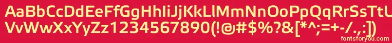 フォントElektraLightProBold – 黄色の文字、赤い背景