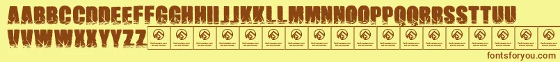 Namesbrutas Font – Brown Fonts on Yellow Background