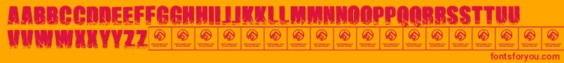 Namesbrutas Font – Red Fonts on Orange Background
