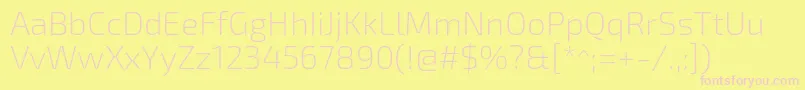 Exo2.0Extralight Font – Pink Fonts on Yellow Background