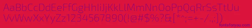 フォントExo2.0Extralight – 赤い背景に紫のフォント