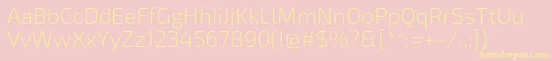 Exo2.0Extralight Font – Yellow Fonts on Pink Background