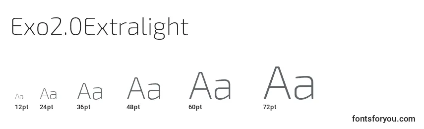 Exo2.0Extralight Font Sizes
