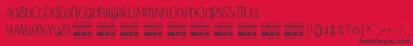 Falkinscriptuprightpersonal Font – Black Fonts on Red Background