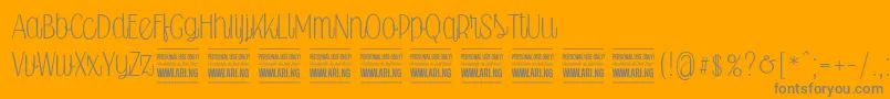Fonte Falkinscriptuprightpersonal – fontes cinzas em um fundo laranja