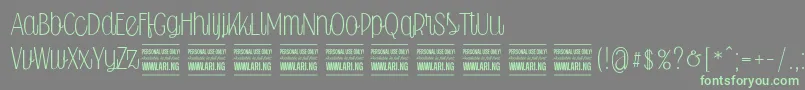 Falkinscriptuprightpersonal Font – Green Fonts on Gray Background