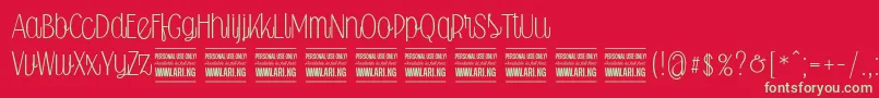 Falkinscriptuprightpersonal Font – Green Fonts on Red Background