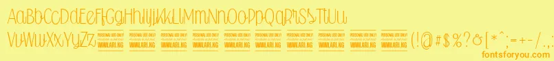 Falkinscriptuprightpersonal Font – Orange Fonts on Yellow Background