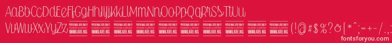 Falkinscriptuprightpersonal Font – Pink Fonts on Red Background