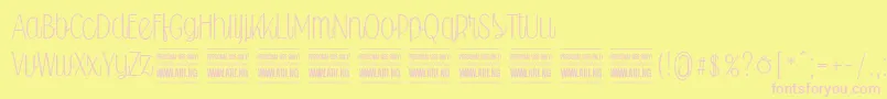 Falkinscriptuprightpersonal Font – Pink Fonts on Yellow Background