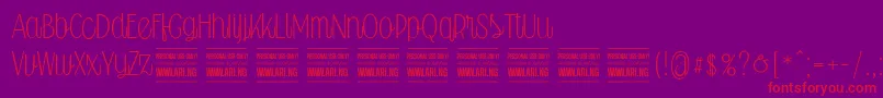 Falkinscriptuprightpersonal Font – Red Fonts on Purple Background