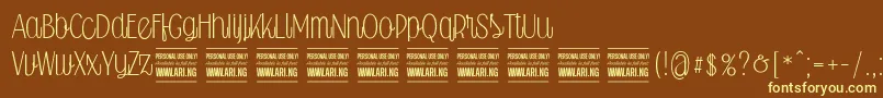 Falkinscriptuprightpersonal Font – Yellow Fonts on Brown Background