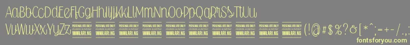 Falkinscriptuprightpersonal Font – Yellow Fonts on Gray Background