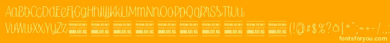Falkinscriptuprightpersonal Font – Yellow Fonts on Orange Background