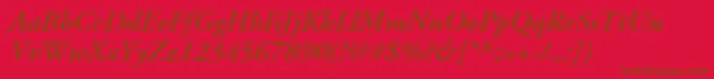 AdobeGaramondLtSemiboldItalic Font – Brown Fonts on Red Background