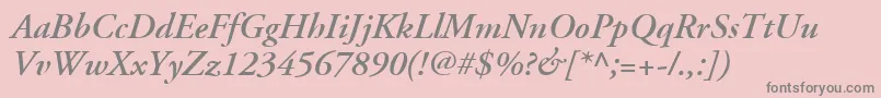AdobeGaramondLtSemiboldItalic-Schriftart – Graue Schriften auf rosa Hintergrund